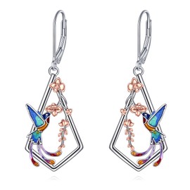 Honey Bee Earrings Bee Butterfly Hummingbird Dragonfly 925 Sterling Silver Dangle Earrings Jewelry Gifts for Women Teens Girls Girlfriend Mother, Sterling Silver