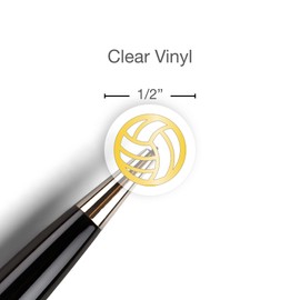 Volleyball Planner Sticker /54 Metallic Foil Transparent Vinyl (1/2”)/Sports Exercise Fitness Health Workout Game Reminder/Essential Productivity Life/Bullet Journaling (1 Sheet, Black (no foil))