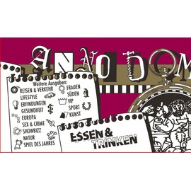 ABACUSSPIELE 09162 - Anno Domini - Essen & Trinken, Quizspiel, Schätzspiel, Kartenspiel, Yellow