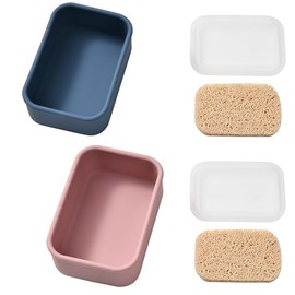 2 fundas de jabón de viaje portátiles a prueba de fugas, contenedores de jabón de viaje, contenedor de jabón de viaje de silicona, caja de jabón compa
