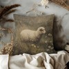 QIYUHOY Rustic Farmhouse Sheep Throw Pillow Cover, 18x18 Inch