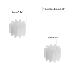 Bettomshin Plastic Gear 102A 0.5 Modulus Pulley Belt Shaft Robot RC Motor Hand DIY Mechanical Parts Kit White 50pcs