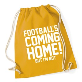 Hippowarehouse Footballs' coming home but I'm not england Drawstring Cotton School Gym Kid Bag Sack 37cm x 46cm, 12 litres