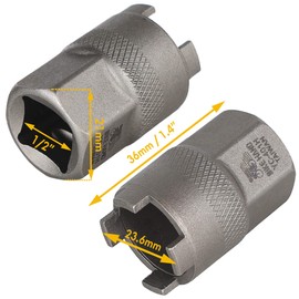 BIKEHAND 4 Notch Freewheel Install Removal Tool - Bike Bicycle Compatible with Suntour 4 Prong Freewheel - Work with 21mm Wrench or 1/2'' Driver