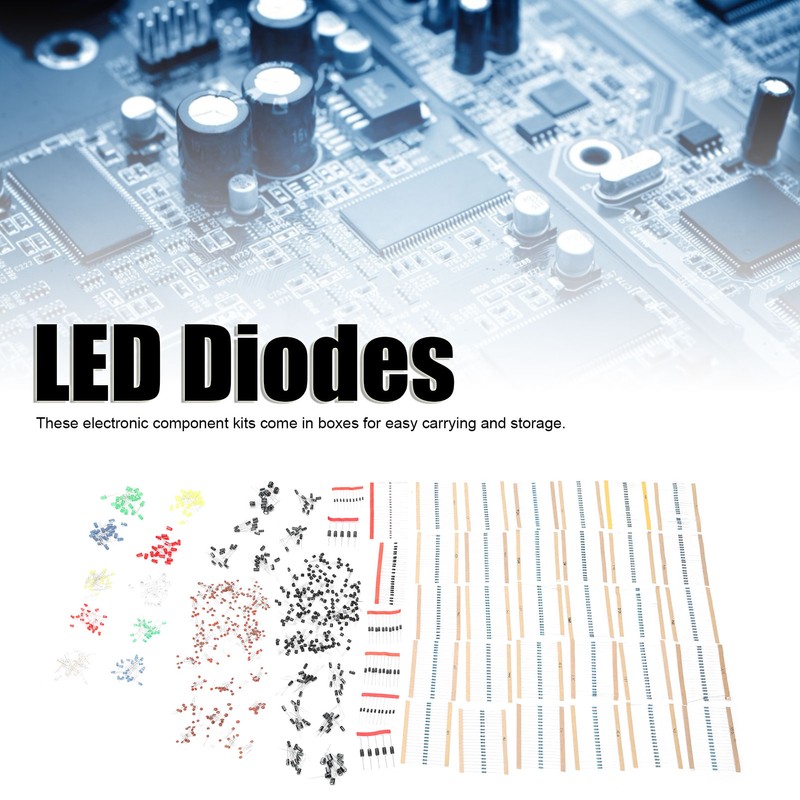 Electronic Component Kit LED Diodes 30 Values Resistors Ceramic Capacitor
