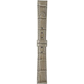 PIERRE LANNIER 14S4C30YG Watch Band/Belt, Calf/Cowhide, Crocodile-Embossed Gray, Gold Buckle, 0.6 inches (14 mm), Cowhide Leather, 14mm