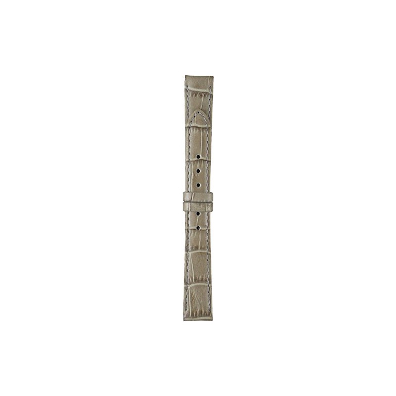 PIERRE LANNIER 14S4C30YG Watch Band/Belt, Calf/Cowhide, Crocodile-Embossed Gray, Gold Buckle,