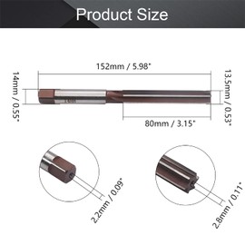 Utoolmart Hand Reamer 14mm Alloy Tool Steel H8 6 Straight Flutes 9Crsi Hand Milling Cutter Tool 1pcs