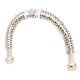 2 Pack Heavy Duty Durable Stainless Steel Corrugated Water Flex Connector with Extra Thick Washers for Water Heater and Water Softener (24x3/4 FIP)