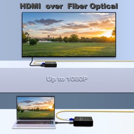 LornCeng HDMI Extender Over Fiber Optic HDMI Extension Balun Adapter 1080P@60Hz Full HD Uncompressed Transmission up to 20km Over Singlemode Fiber, Support All System