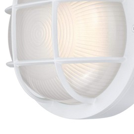 Westinghouse Lighting 6113900 Traditional One-Light Dimmable LED Outdoor Wall Light, Textured White Finish, White Glass