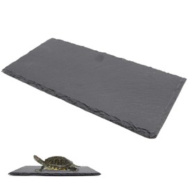 ZJIVQO Reptile Basking Platform Slate,Reptile Feeder Rock Plate,Snake Breeding Tray, Turtle dock for Turtle Lizard Snake Chameleon,25×12cm