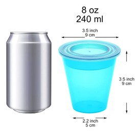 Youngever 7 Sets Plastic Parfait Cups, Reusable Plastic Dessert Cups with Lids and Inserts, Reusable Plastic Yogurt Cups with Inserts, Spill and Leak Proof (Medium 8 Ounce)