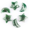 SMQ Moss Agate Moon Star Shaped Worry Stone Healing Crystal