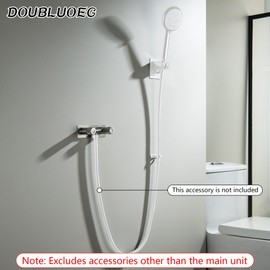 DOUBLUOEG 4" All Metal RV Shower Faucet Valve, Heavy-Duty Camper Shower Diverter Replacement for Indoor and Outdoor Use, RV Shower Faucet Leak-Proof Design with Easy Control Knob, Brushed Nickel