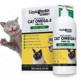 Liquid Health Purr-Fection Wild Caught Cat Omega-3 Fish Oil Skin + Coat 8oz