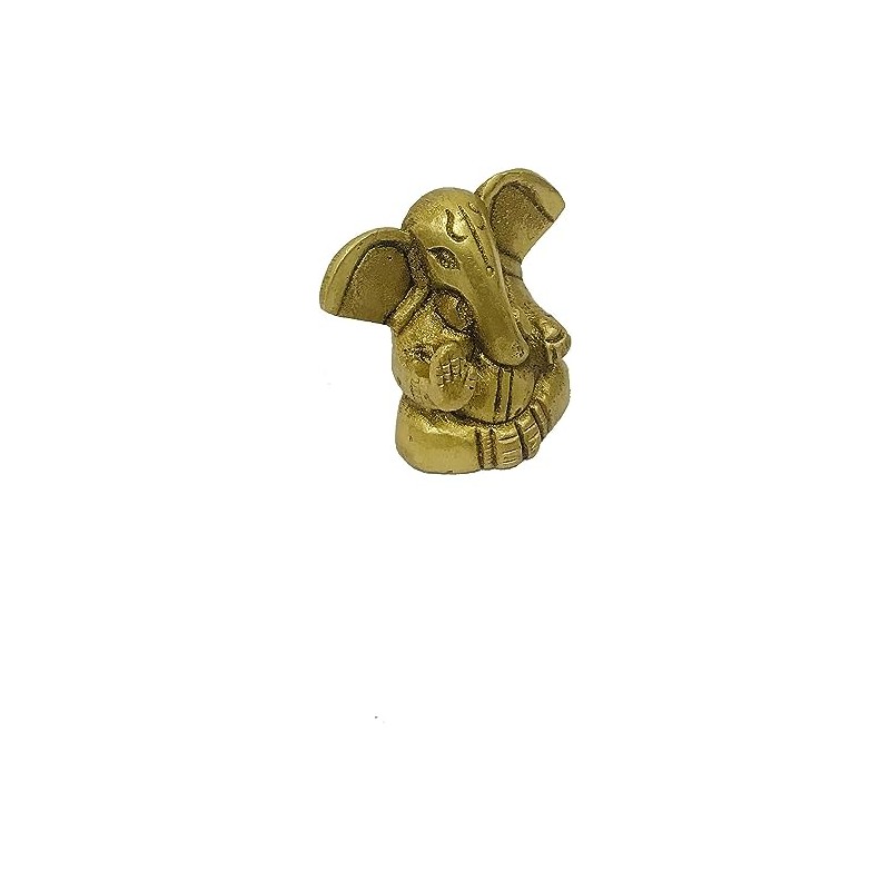 Mini Ganesha Brass Statue Diwali Poojan Ganesh Ji Ganpati Figurine