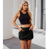 Womens Cargo Skirt Y2k Low Waist Button Bodycon Faux Leather