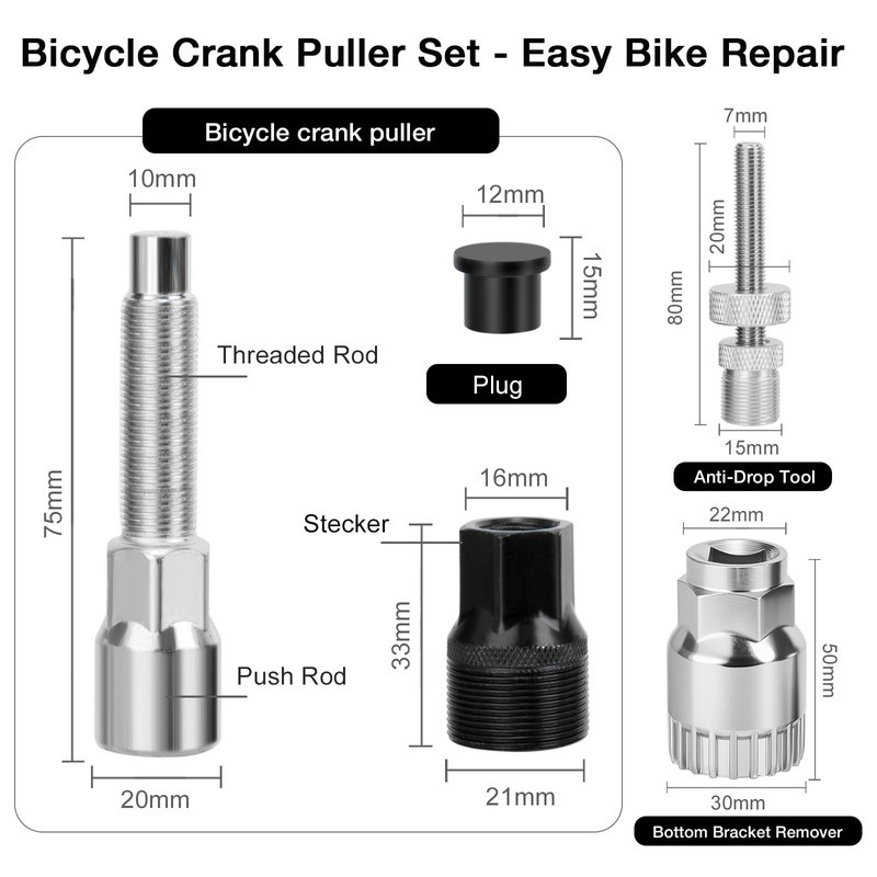 Celepoir Crank Puller & Bottom Bracket Removal Tool Set, Bicycle