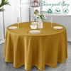 Biscaynebay Textured Fabric Round Table Cloth 90", Gold Water Resistant