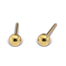 Studex Tube Hypoallergenic Earrings Ball Gold-Plated 3 mm, Stainless Steel