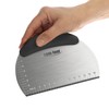 COM-FOUR® Premium Dough Spatula, Stainless Steel Dough Cutter with Plastic