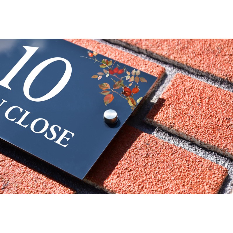 Badgemaster Modern Anthracite House Number Sign Plaque Stainless Steel Standoffs