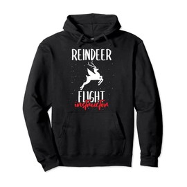 Reindeer Flight Instructor Santa Aviator Xmas Flying Costume Pullover Hoodie