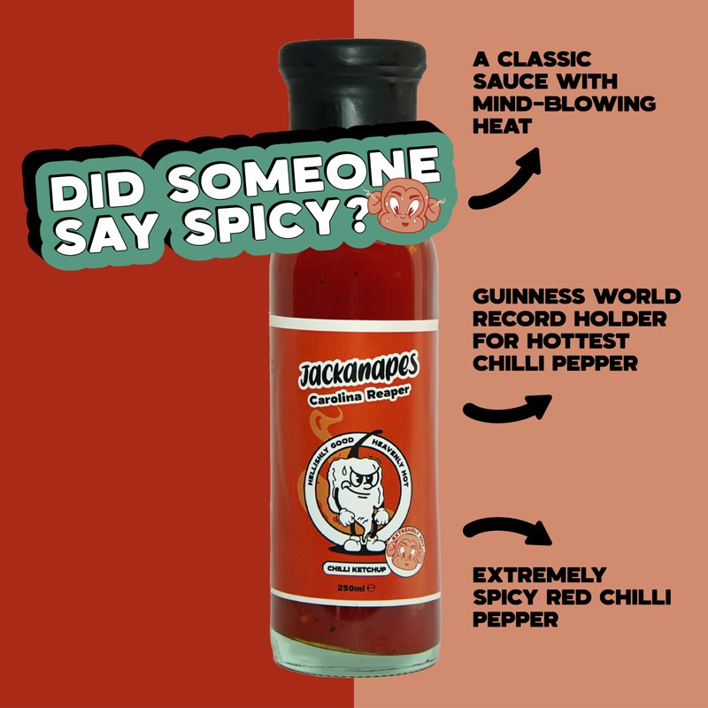 Carolina Reaper Chilli Ketchup by Jackanapes 250ml - Very Hot