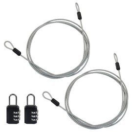 Piutouyar 2 Pack 6.6 Foot 3 mm Safety Cable with 2 Pack Lock, Braided Steel Security Cable Lock Luggage Lock Wire Double Loop for Luggage