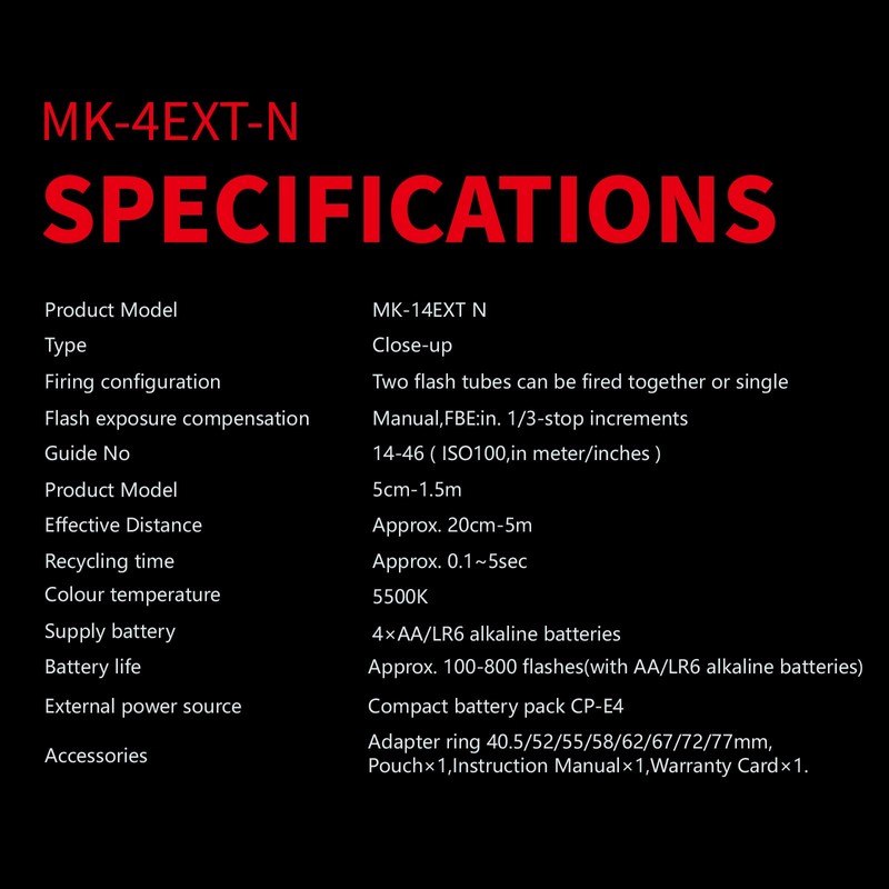 Meike MK-14EXT-N I-TTL Macro Ring Lite Flash with LED AF