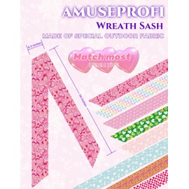 Elegant Pink Wreath Sash for Front Door - Perfect Spring Decoration with Boxwood Wreath Sashes, Easter, Valentine, and St. Patrick's Day Wreath Sashes