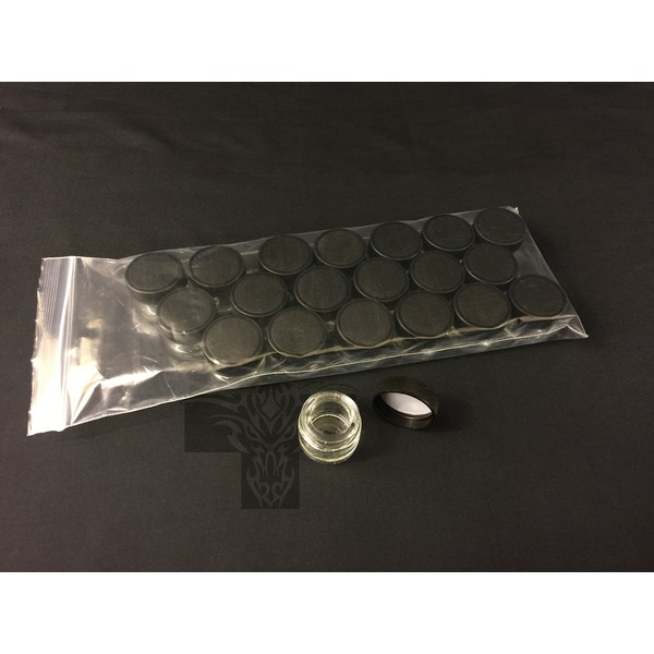 5 ml 1/6 oz Small Glass Jars with Black Lids