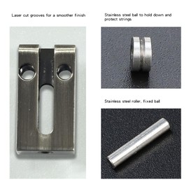 OVSAL Brass Guitar Bridge Saddles 10.5mm Electric Guitar Brass Saddles for Fender Strat Stratocaster Tele Telecaster 6 String Guitar Tremolo Bridge Saddles Gunmetal (M-shaped)