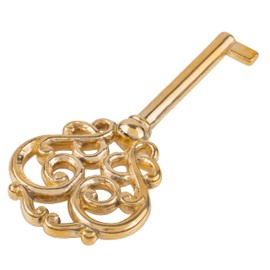 Solid Brass Hollow Barrel Skeleton Key for Cabinet Doors, Dresser Drawers, Grandfather Clocks - Antique, Vintage, Old Furniture | UA-50SK