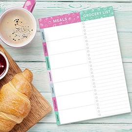 Sweetzer & Orange Sweetzer & Orange Purple/Teal Meal Planner Magnetic Pad | 7x10 inch Notepad for Organized Weekly & Daily Planning | Tear-Off Grocery Checklist for Convenient Shopping | Notepads for Refrigerator Door