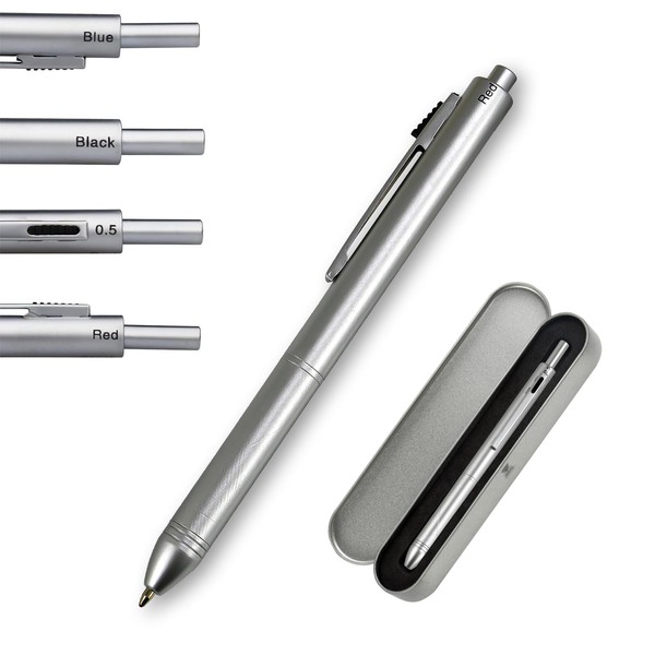YUN CHUN 4 In 1 Multicolour Ballpoint Pen+Pencil, Medium Point