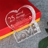 KWOOD Customized Engraved heart-shaped Crystal, 25 Year 25th Anniversary Wedding