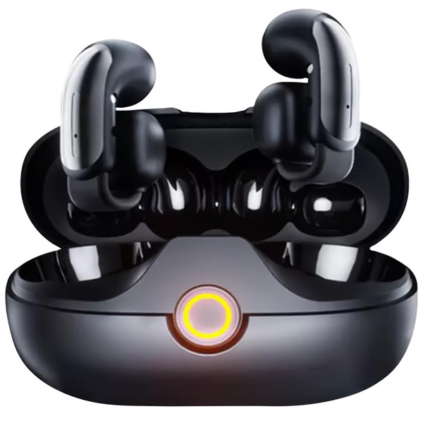 Clip-on Earbuds, Open-Ear Bone Conduction Wireless Headphones– Bluetooth 5.4, Ultra-Low