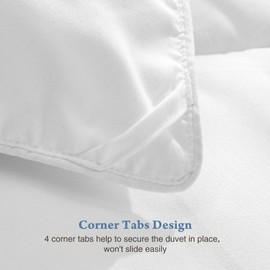 DUMOS Fitted Duvet Insert and Cover with Adjustable Buttons, Suitable for All Seasons, Machine Washable, King Size, 102" X 90"，White