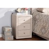 Baxton Studio Tessa 3 Drawer Fabric Upholstered Nightstand in Beige