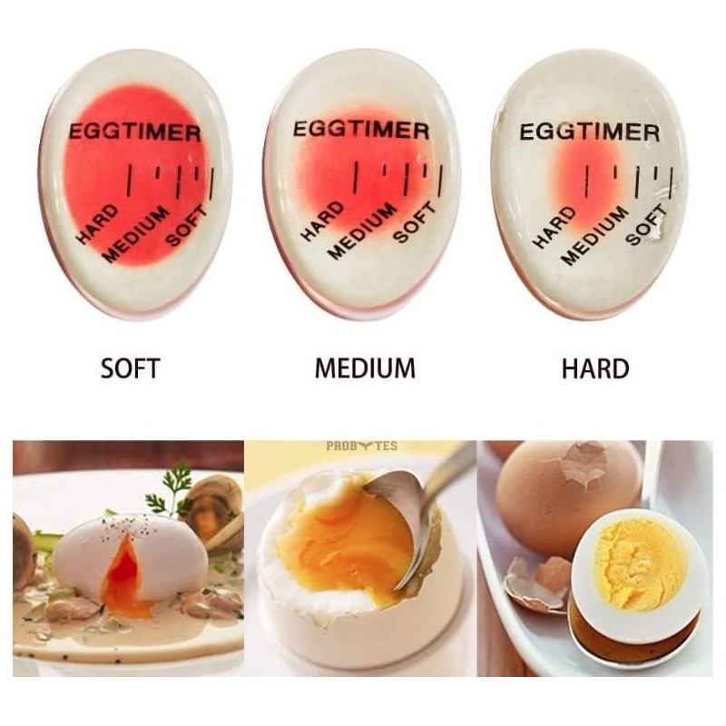 ProBytes Egg Timer - Colour Changing Indicator, Soft-Medium-Hard Perfect Boiled