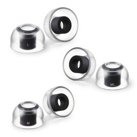 AZLA SednaEarfit Crystal for Galaxy Buds 2 Pro - Earbud Tips for Wireless Headphones - Noise Canceling Earbuds Replacement Tips (Smoky Black, M/ML/L)