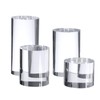 KCGANI Clear Polished Acrylic Cube Cylinder Round Photo Props, Transparent