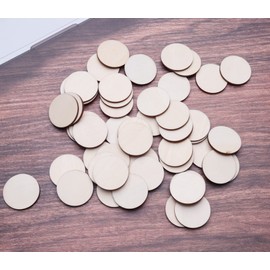 Sowaka 50 Pcs Unfinished Wooden Circle Discs Round Small Blank Natural Wood Slices for Crafting Writing DIY Project Ornament Painting Art Home Decoration (30 mm)