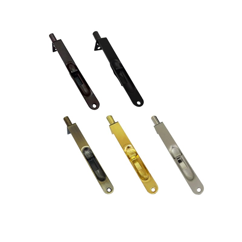 QCAA Solid Brass Round Flush Bolt, 6", Solid Brass, Matte