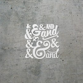 Decal Stickers of Ampersand and Collection Silhouette (White) (Set of 2) Luxury Weatherproof Vinyl Decal Stickers for Laptop Desktop Smartphone Car Dirt Bike Wall Room - BICVER1709562WHW19Y24