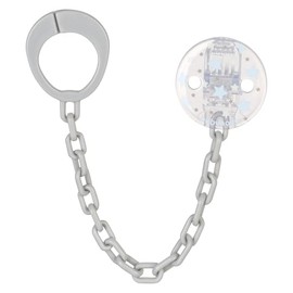 babynova Dummy Chain with Clip - Dummy Holder Compatible with Dummies with Ring - Pram Accessories - BPA-Free - Blue Stars