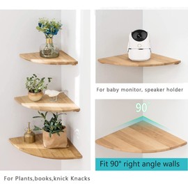 Love Oak Corner Shelf, 23 cm