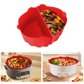 Red Reusable Silicone Slow Cooker Liners (Set of 2) - Eco-Friendly, Non-Stick, Heat Resistant, Fits 6-7 Quart Crock Pots, Easy to Clean